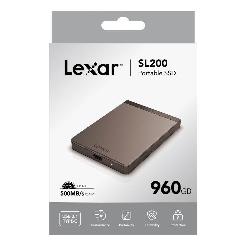 Image of Lexar SL200 Portable Solid State Drive 960GB SSD up to 500MB/s read