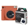 FujiFilm Instax Square SQ1 Instant Camera - Terracotta with Monochrome Film 10 Sheets
