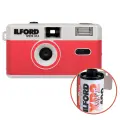 Ilford Sprite 35-II Reusable Camera - Silver & Red with Ilford XP2 24 Film