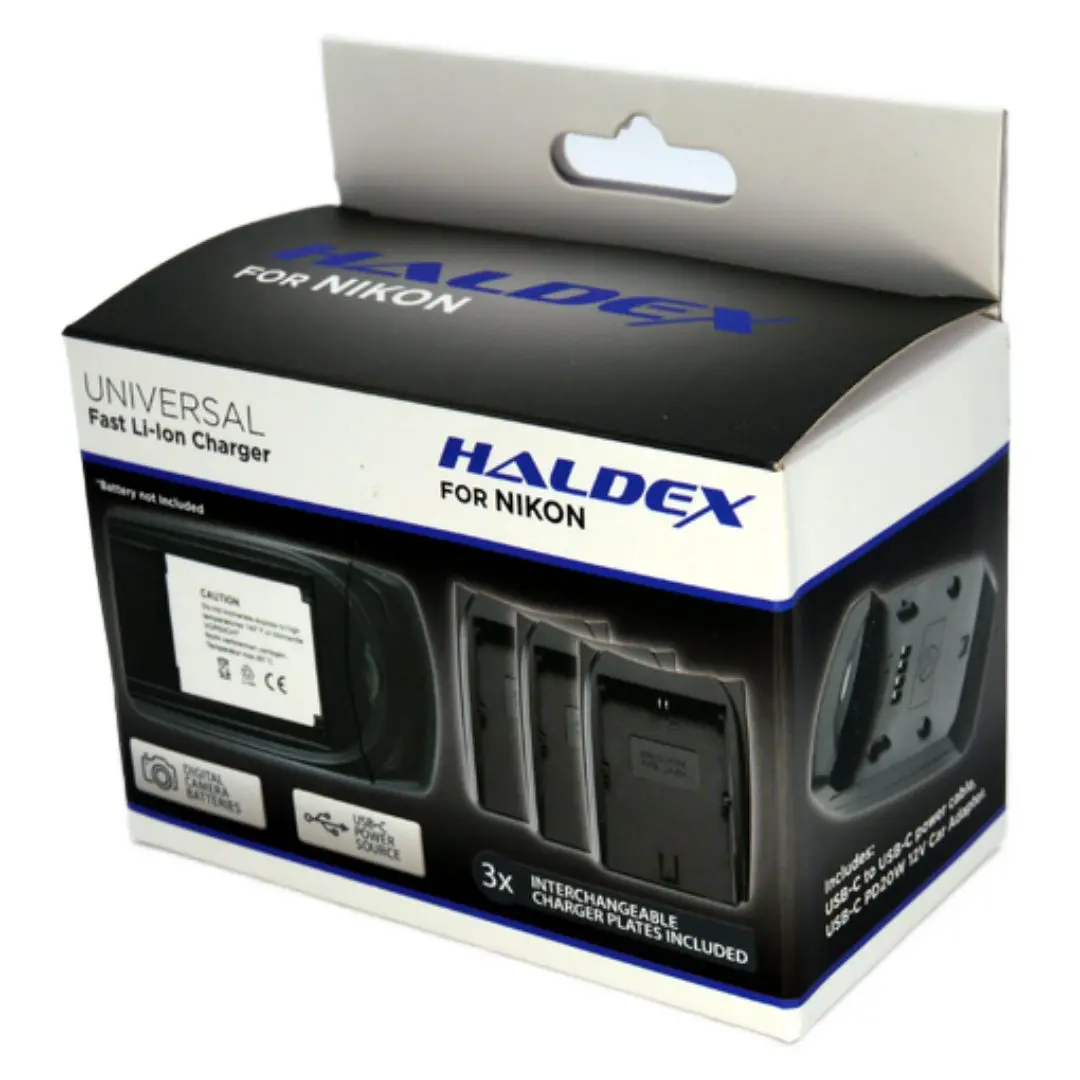 Haldex USB-C Nikon Charger for EN-EL12, EN-EL15 & EN-EL25 Includes Car Adaptor
