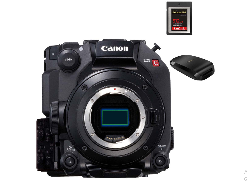 Image of Canon C300 Mark III Body & 512GB CFExpress Card & Reader Compact Cinema EOS Camera