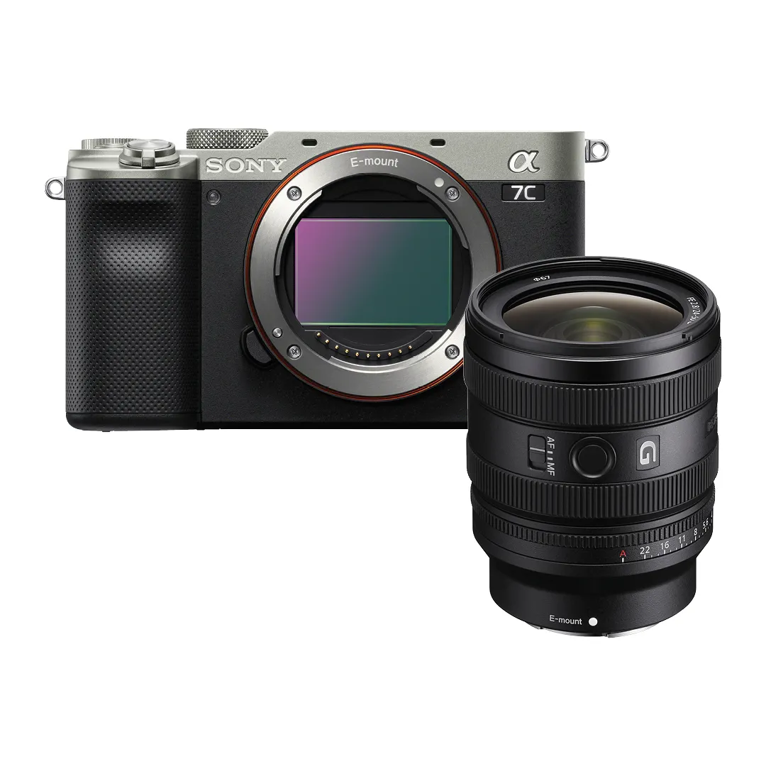 Image of Sony A7C Mark II Body Silver w/Sony FE 24-50mm f/2.8G Lens Compact System Camera