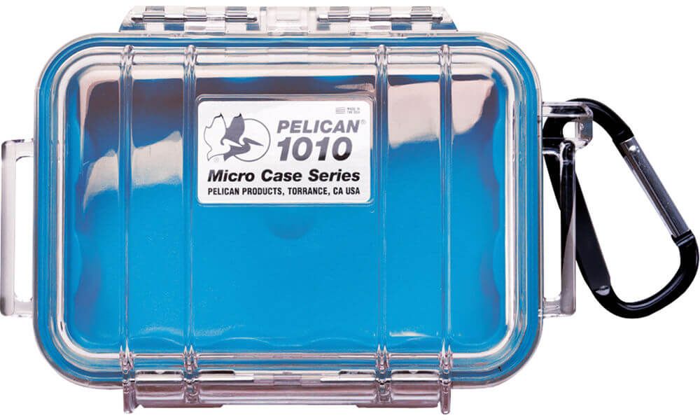 Image of Pelican 1010 Micro Clear Case - Blue with Blue Liner