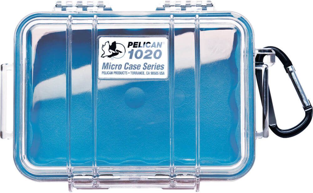 Image of Pelican 1020 Micro Clear Case - Blue with Blue Liner