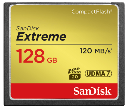 Image of SanDisk Extreme CompactFlash 120MB/s - 128GB Memory Card
