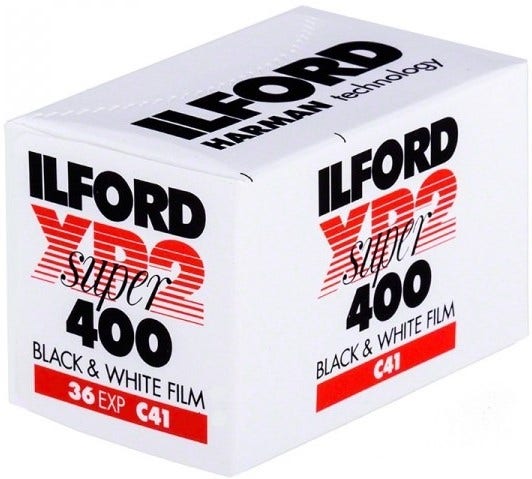 Image of Ilford XP2 Super 400 ISO (C41) 35mm 36 Exposure - Black & White Negative Film
