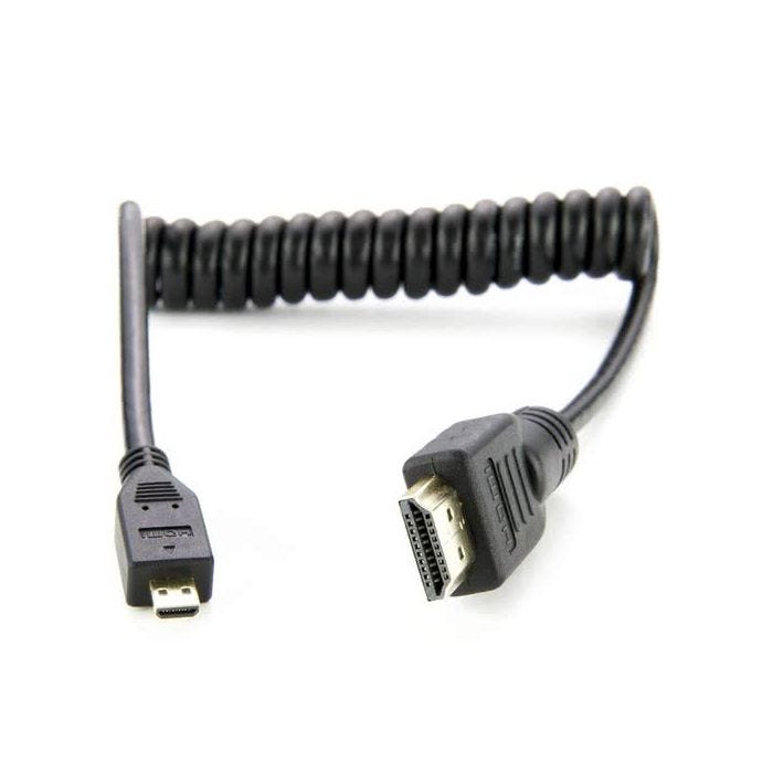 Image of Atomos Micro HDMI 30cm Coiled - Micro to Full HDMI 30cm