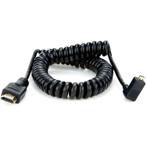 Image of Atomos Right-Angle Micro to Full HDMI Coiled Cable (50cm-65cm)