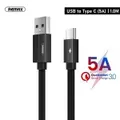 Phone Cable Remax Type C Braided Fast Charging & Transmission Cord Black 5A 1M