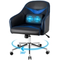 Costway Gaming Office Chair Executive Computer Chair Mid Back Racing Armchair, Home Office Gaming Blue
