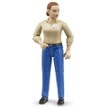 Bruder Bworld 10cm Brown-Haired Woman In Blue Jeans 1:16 Action Figurine 4+ Toy