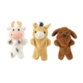 3x Living Nature Farm Finger Puppets 10cm Soft Collectible Fun Toys Kids Assort