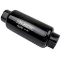 Proflow Fuel Filter Inline Mount Billet Aluminium Black Anodised 40 Microns 140mm length -10 AN Inlet/Outlet Each