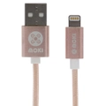 Moki 3m Braided USB/Lightning MFI-Certified Sync/Charge Cable for iPhone Rose GD