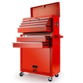 Red 8 Drawer Tool Box Cabinet with Castors
