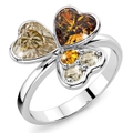 Clover Lover Topaz Ring Embellished with SWAROVSKI crystals