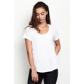 5 X Bonds Womens Scoop Neck Tee T-Shirt Top Cotton White