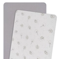 Living Textiles - Organic Muslin 2-Pack Bassinet Fitted Sheets - Dandelion Grey