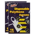 32pc Multi Purpose One Size Disposable Polyethylene Aprons f/ Cooking/Painting
