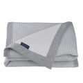 Living Textiles Cot Waffle Blanket Grey Stripe