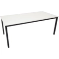 RAPIDLINE STEEL FRAME TABLE W750 x L1800 x H730mm Natural White with Black Frame