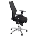 Rapidline Medium Mesh Back Executive Desk Chair with Arms Chrome Base Black Mesh Back and Black Fabric Seat