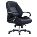 MAGNUM LOW BACK Executive Chair BLACK LEATHER - Must be delivered assembled