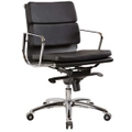 FLASH LOW BACK Executive Chair BLACK LEATHER