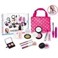 Pretend Makeup Kit for Girls, Kids Pretend Play Makeup Set with Cosmetic Bag Gift Toy Makeup Set for Toddler - Version 2 (Polka Dot bag)