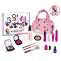 Pretend Makeup Kit for Girls, Kids Pretend Play Makeup Set with Cosmetic Bag Gift Toy Makeup Set for Toddler - Version 3 (Paillette bag)