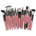 Makeup Brush Set 25 Pcs Premium Synthetic Foundation Powder Concealers Eye shadows Blush - Pink with Black