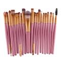 Makeup Brush Set 20 Pcs Premium Synthetic Foundation Powder Concealers Eye shadows Blush - Pink Gold