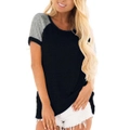 Women's Wide Open Top Shirt Short Sleeve Everyday Activewear Shirts Loose Fit - Black