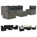 4 Piece Garden Lounge Set with Cushions Poly Rattan Multi Colours vidaXL