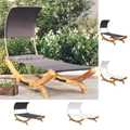 Solid Wood Bent Outdoor Lounge Bed Cream/Anthracite 100x200x126/165x203x126 cm vidaXL