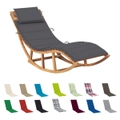 Rocking Sun Lounger with Cushion Outdoor Seat Day Bed Solid Wood Teak vidaXL