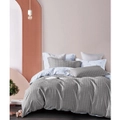 Ardor Samm King Bed Cotton Quilt Cover Home Bedding w/ 2x Pillowcases Set Grey