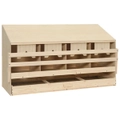 Chicken Laying Nest 4 Compartments 106x40x59 cm Solid Pine Wood vidaXL