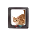 Qttie 4-Way Safe Lockable Cat Door Pet Dog Brushy Flap Scalable Screen Locking-3 Size