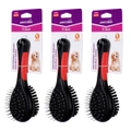 2x Paws & Claws 17.5cm Double Sided Grooming Pet Brush Dog/Cat Cleaning Comb BLK