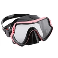 Catzon Diving Mask Anti-Fog Tempered Glass Waterproof Lens Adjustable Strap Adult Swimming Goggles For Snorkeling Swimming Scuba Diving-Pink