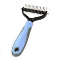 Catzon Pet Grooming Undercoat Rake with Two-Side Safe Hair Removal Comb-Blue