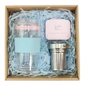 4. IOco Gift Pack For Her - Ocean Blue w Marshmallow Pink Seal - Tea Infuser - Beauty Buds 4pc