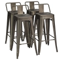 Costway 4x Replica Tolix Bar Stools Kitchen Bar stool Metal Dining Chairs Counter Pub Bar