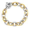 18k Yellow Gold And Sterling Silver Oval Link Bracelet, 7.75"