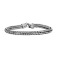 Sterling Silver With Rhodium Finish Round Woven Mens Bracelet, 8.25"