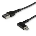 Startech 1m Durable Angled Lightning to USB-Cable - Black [RUSBLTMM1MBR]