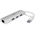 Startech 3Port USB Hub With Gigabit Network Adapter - Silver USB 3 Hub [ST3300G3UA]