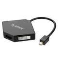 Orico 17cm Mini DisplayPort to HDMI, VGA and DVI Adapter (4K) - Black [ORICO-DMP-HDV3S-BK]