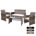 Gardeon 4PCS Outdoor Lounge Setting Wicker Sofa Furniture Set